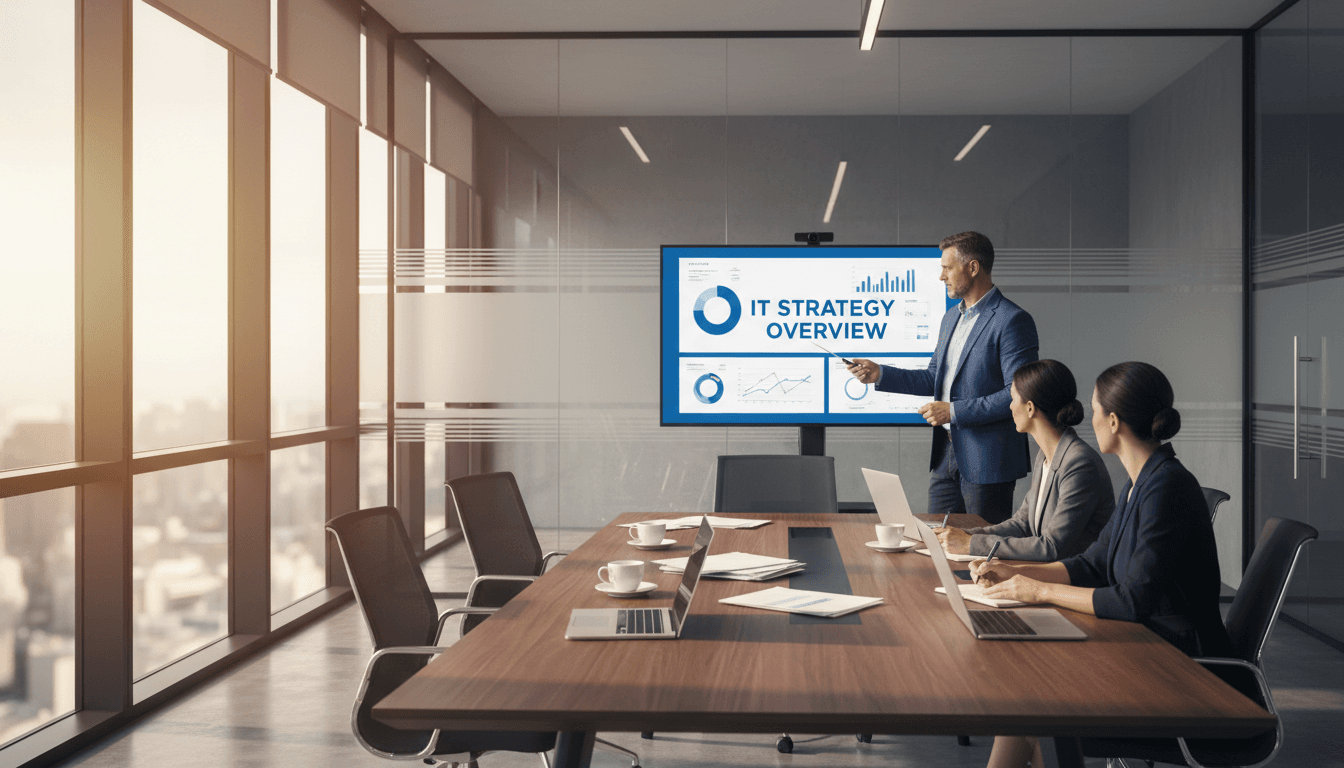 Dot Big Kernum IT consultant meeting with enterprise clients to discuss IT strategy